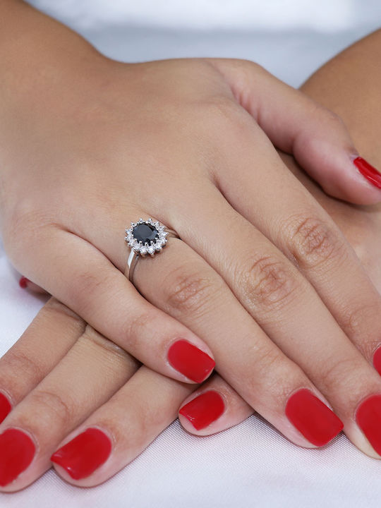 Damen Ring mit Diamant aus Weißgold 18K