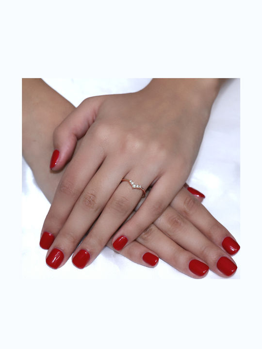 Damen Ring Vollring mit Diamant aus Roségold 18K