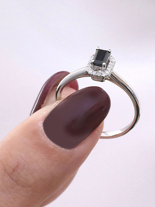Damen Ring mit Diamant aus Weißgold 18K