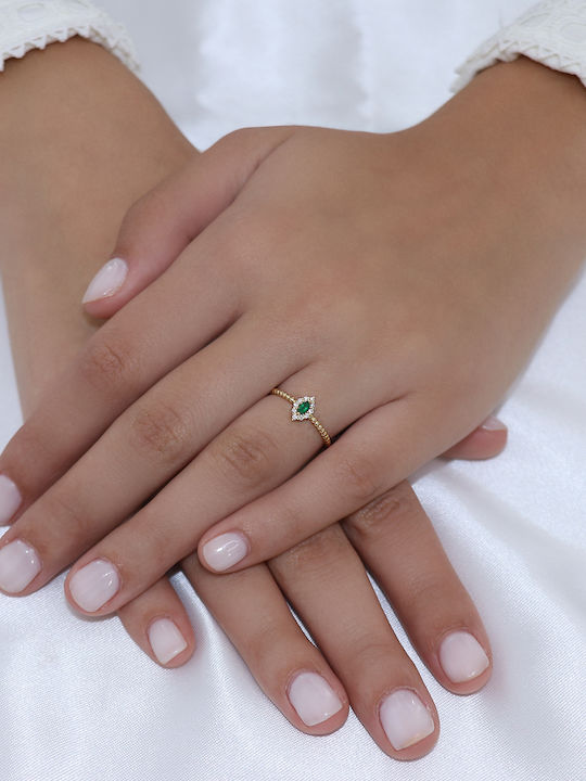 Дамски Пръстен с Диамант от Злато 18K