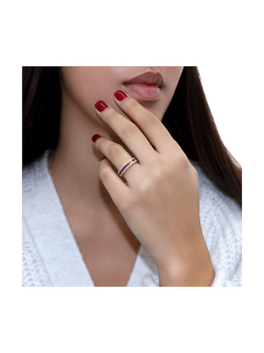 Damen Ring mit Steinen 18K