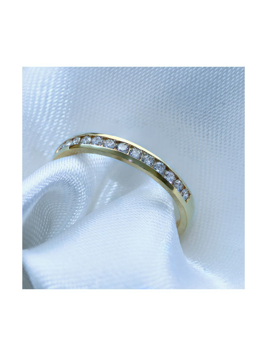 Women's Gold Half Eternity Ring with Diamond 18K