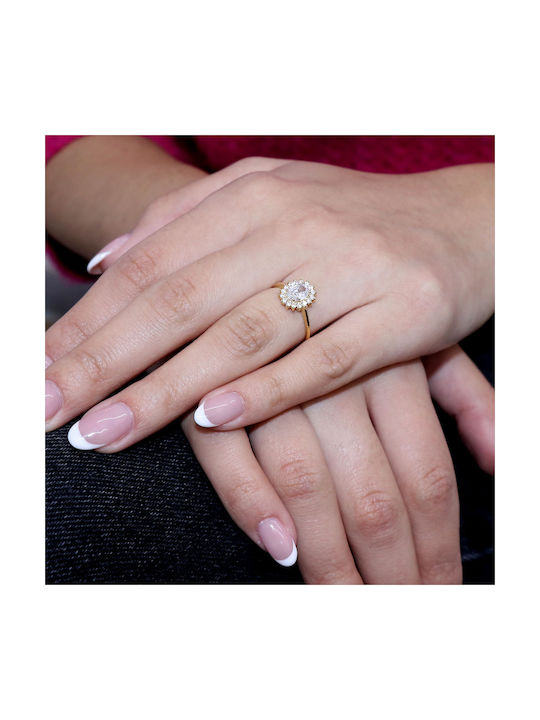 Damen Ring mit Zirkonia aus Gold 9K