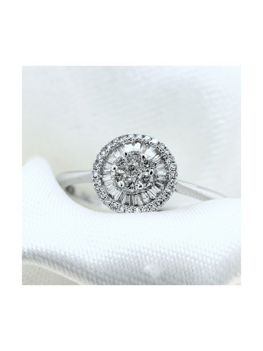 Women's White Gold Ring with Diamond 18K