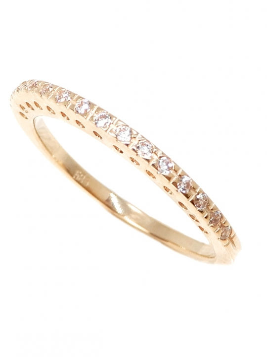 Art d or Damen Ring Halbring mit Zirkonia aus Roségold 14K