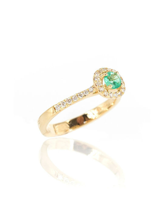 Damen Ring mit Diamanten aus Gold 18K