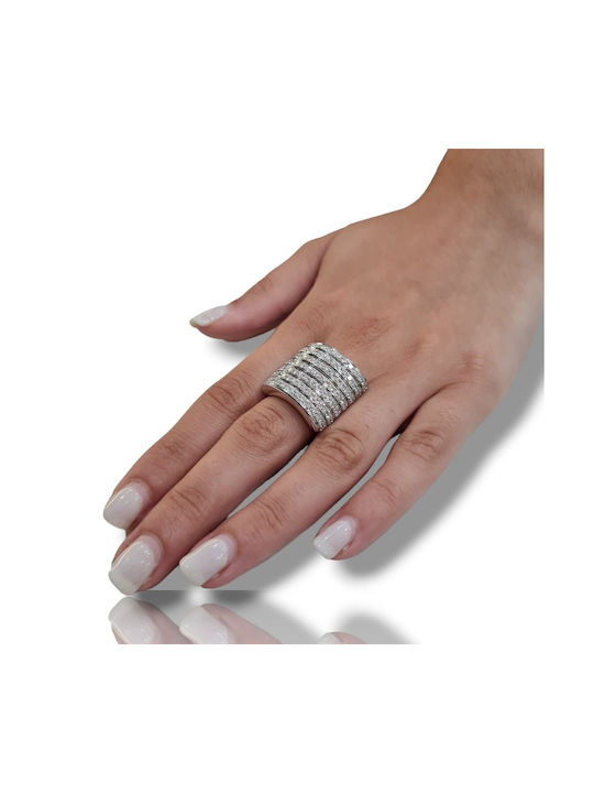 Women's White Gold Ring with Diamond 18K