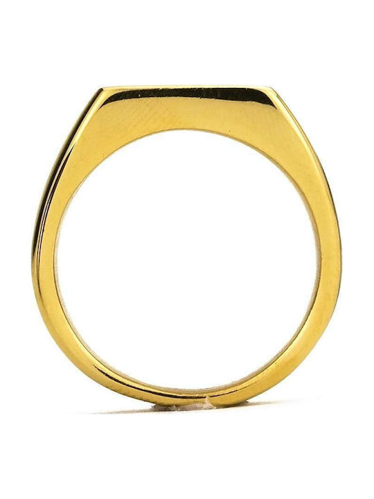 Goldsmith Goldsmith S Signet Stainless Γυναικείο Δαχτυλίδι από Ατσάλι Επιχρυσωμένο