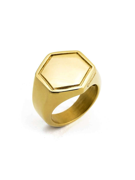 Goldsmith Goldsmith Ανδρικό Δαχτυλίδι από Ατσάλι Επιχρυσωμένο
