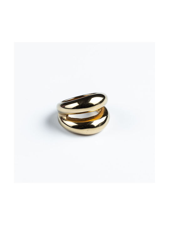 Cuoro Women's Ring from Steel Gold Plated