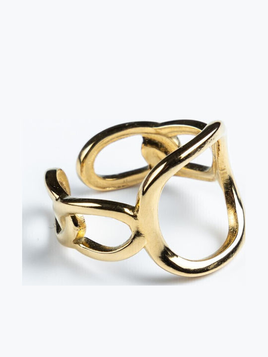 Cuoro Damen Ring aus Stahl Vergoldet