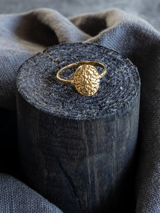 Cuoro Ring made of Steel Gold Plated