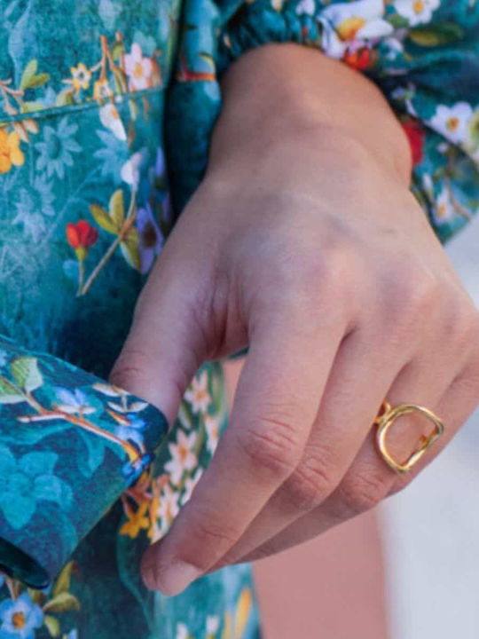 Cuoro Damen Ring aus Stahl Vergoldet