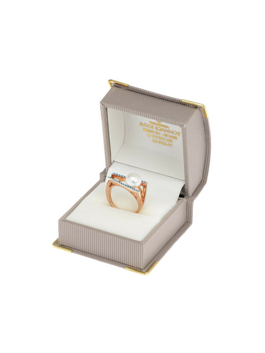 Ioannou24 Women's Gold Plated Silver Ring