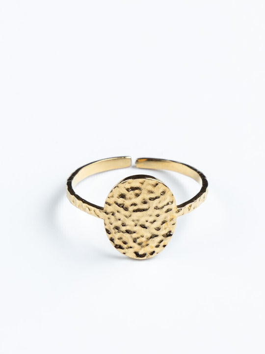 Cuoro Ring made of Steel Gold Plated