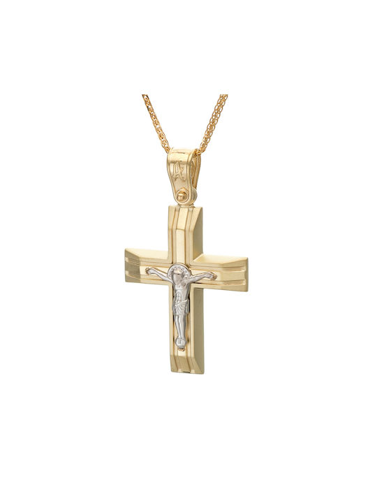 Herren Gold Kreuz 14K mit dem Gekreuzigten