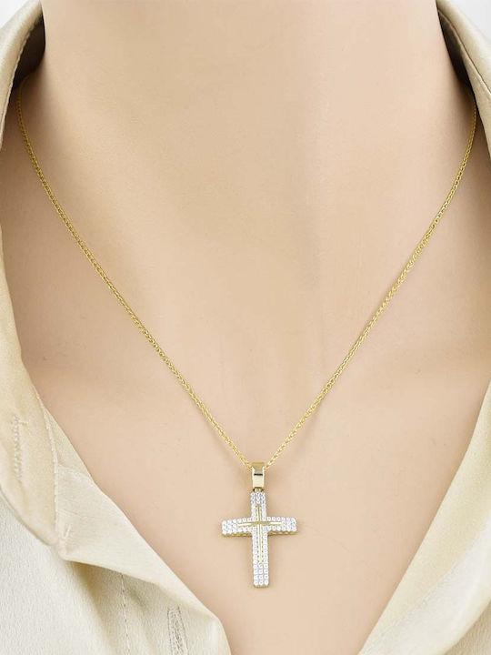 Goldjewels Χρυσός Σταυρός 14Κ Διπλής Όψης