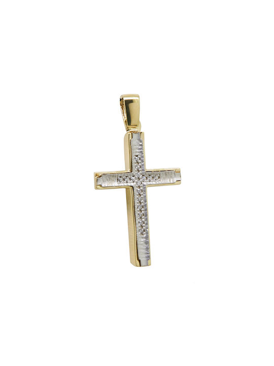 Damen Gold Kreuz 14K mit dem Gekreuzigten