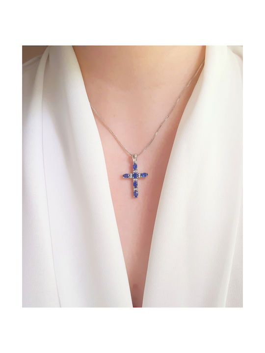 Women's White Gold Cross 14K with Chain