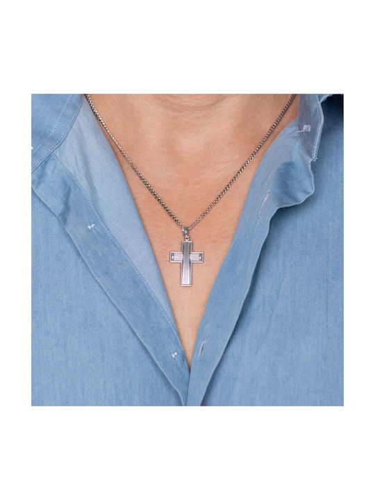 Men's Cross Double Sided from Silver