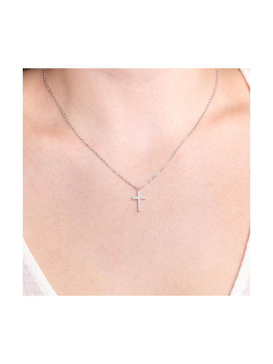 Cross Double Sided from Gold Plated Silver with Chain