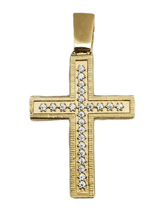 Kosmima1 Damen Gold Kreuz 14K Beidseitig