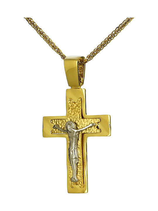 Men's Gold Cross 14K with the Crucified