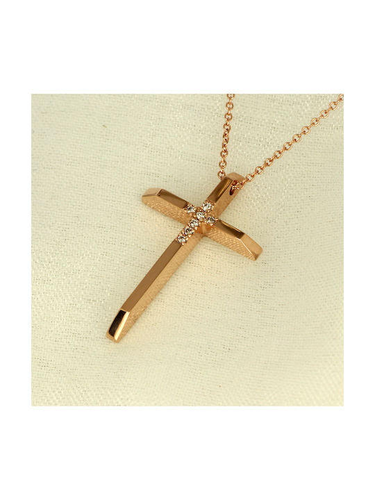 Women's Rose Gold Cross 14K with Chain