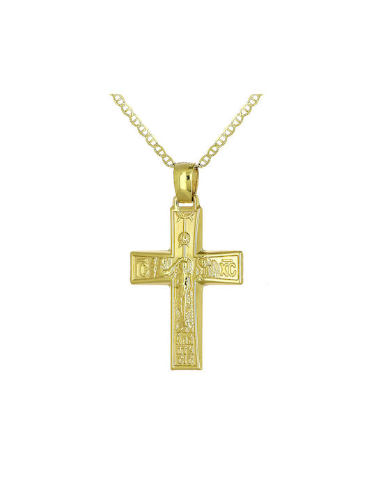 Herren Gold Kreuz 14K