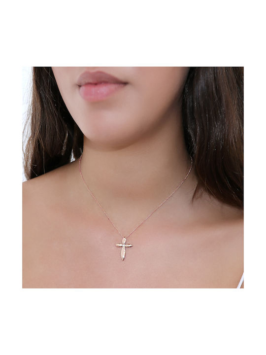 Rose Gold Cross 14K with Chain