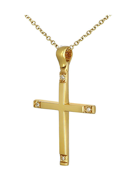 Damen Gold Kreuz 18K