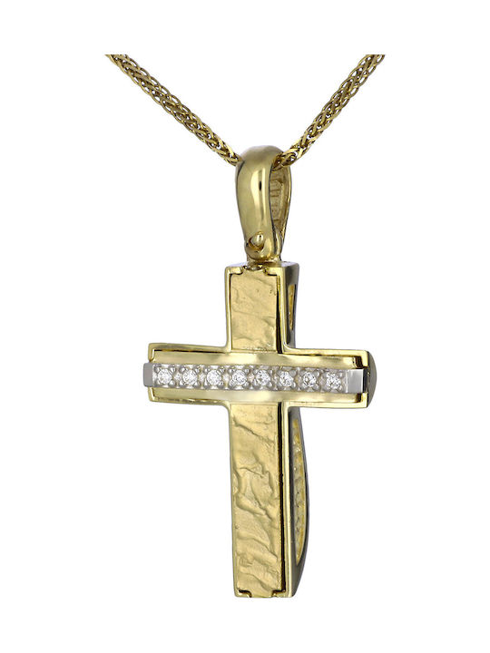 Women's Gold Cross 14K Double Sided