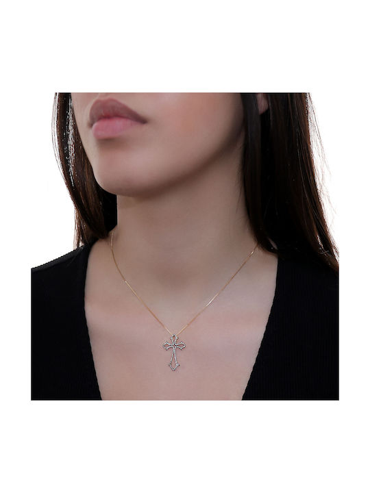 Gold Kreuz 18K mit Kette