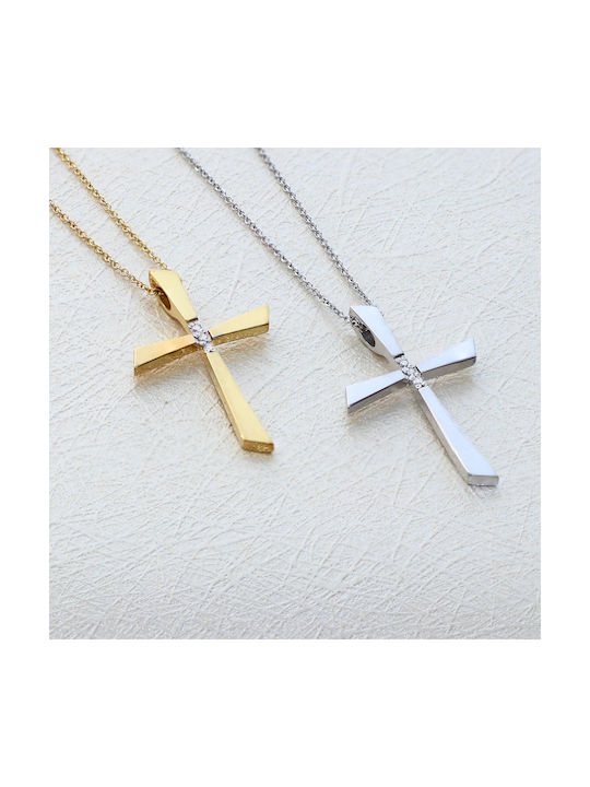 White Gold Cross 14K with Chain