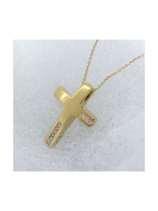 Gold Kreuz 14K mit Kette