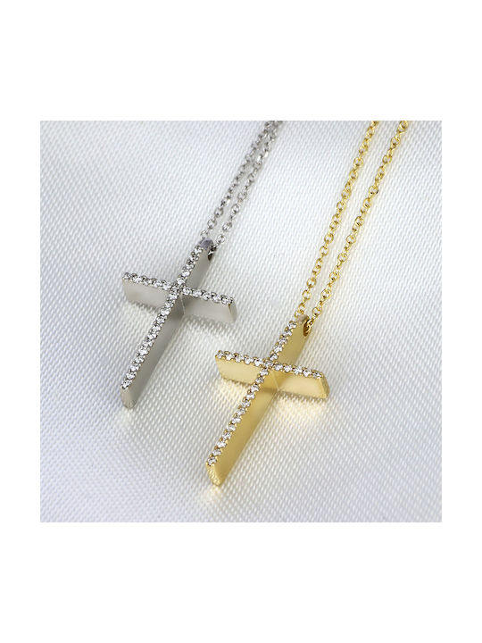 Women's White Gold Cross 14K with Chain