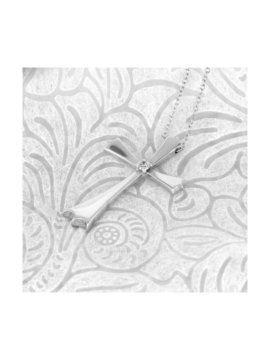 Women's White Gold Cross 14K with Chain