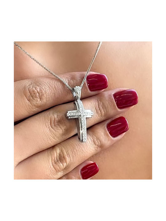 Weißgold Kreuz 18K