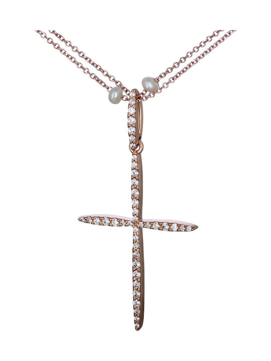 Women's Rose Gold Cross 14K with Chain