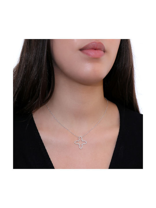 White Gold Cross 14K with Chain