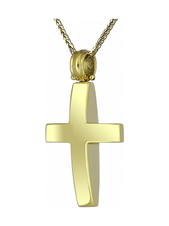 Damen Gold Kreuz 14K Beidseitig