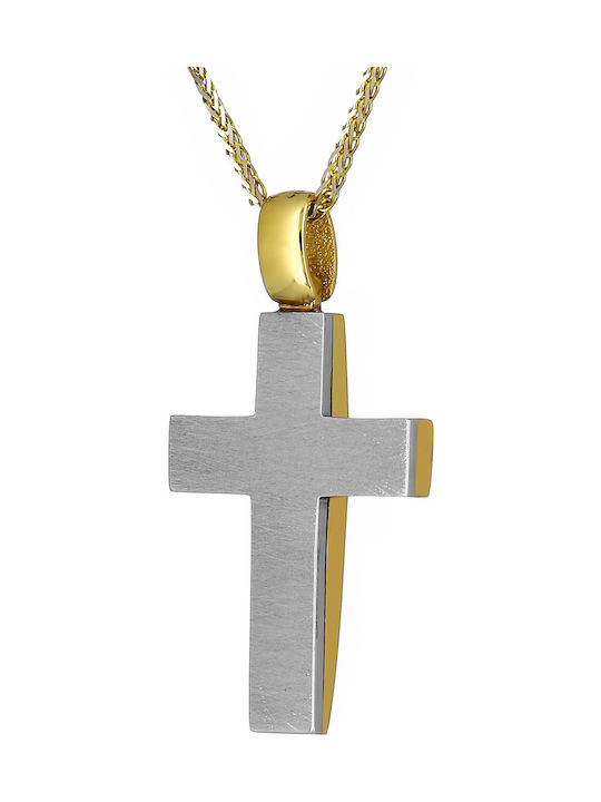 Herren Gold Kreuz 14K Beidseitig