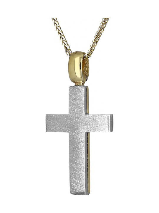 Men's Gold Cross 14K Double Sided