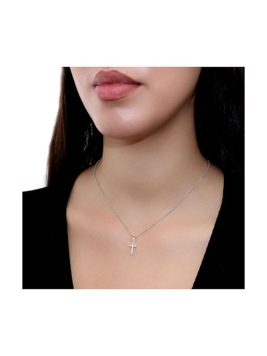 Femeiesc Aur Alb Cruce 14K