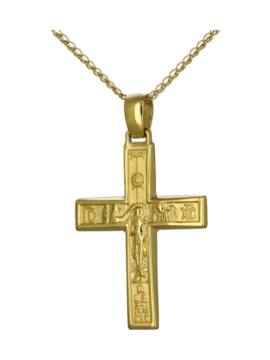 Herren Gold Kreuz 14K mit dem Gekreuzigten