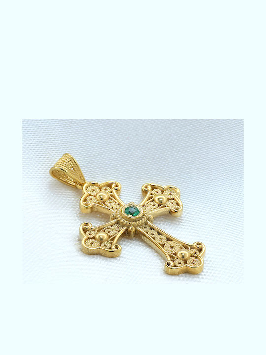 Damen Gold Byzantinisch Kreuz 14K
