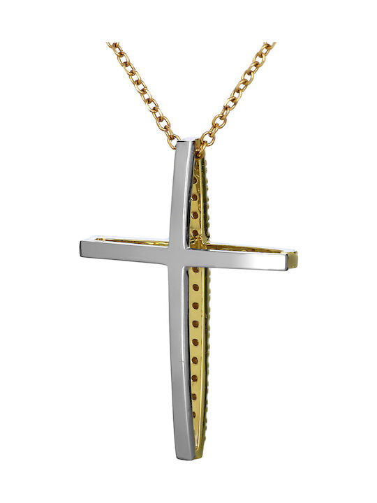 Women's Gold Cross 14K Double Sided