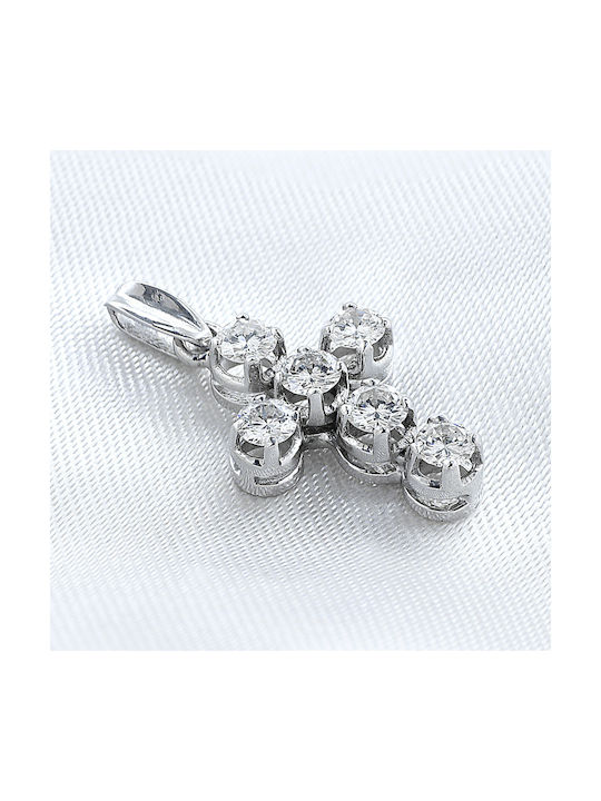 White Gold Cross 18K