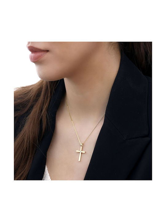 Women's Gold Cross 9K with Chain