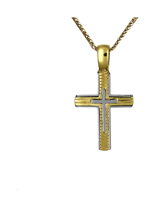 Men's Gold Cross 14K Double Sided